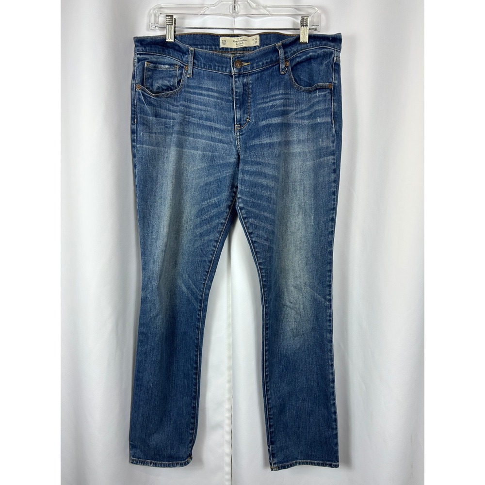Abercrombie & Fitch Perfect Stretch Medium Wash Straight Leg Jeans Size 12R